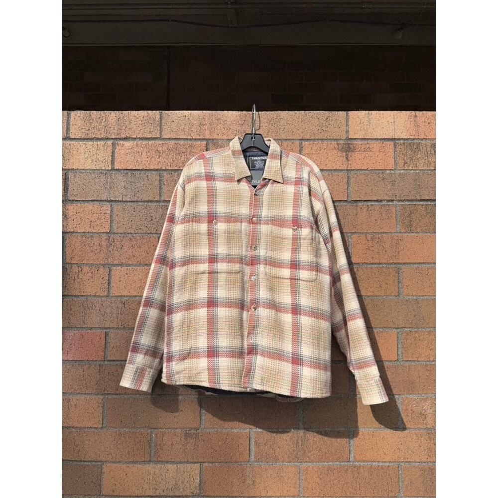 90s Thunder Vintage Quilted Lined Basket Weave Earth Tone Plaid Flannel Shacket